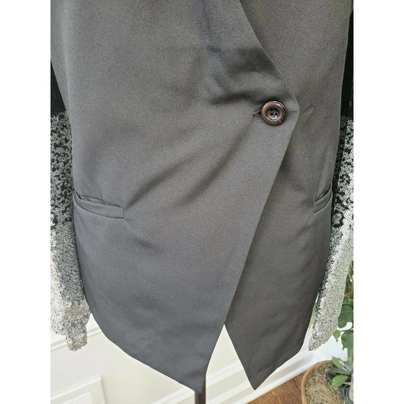 Auxo Collection Women's Black Polyester Blend Long Sleeve Classic Fit Blazer - Picture 3 of 12